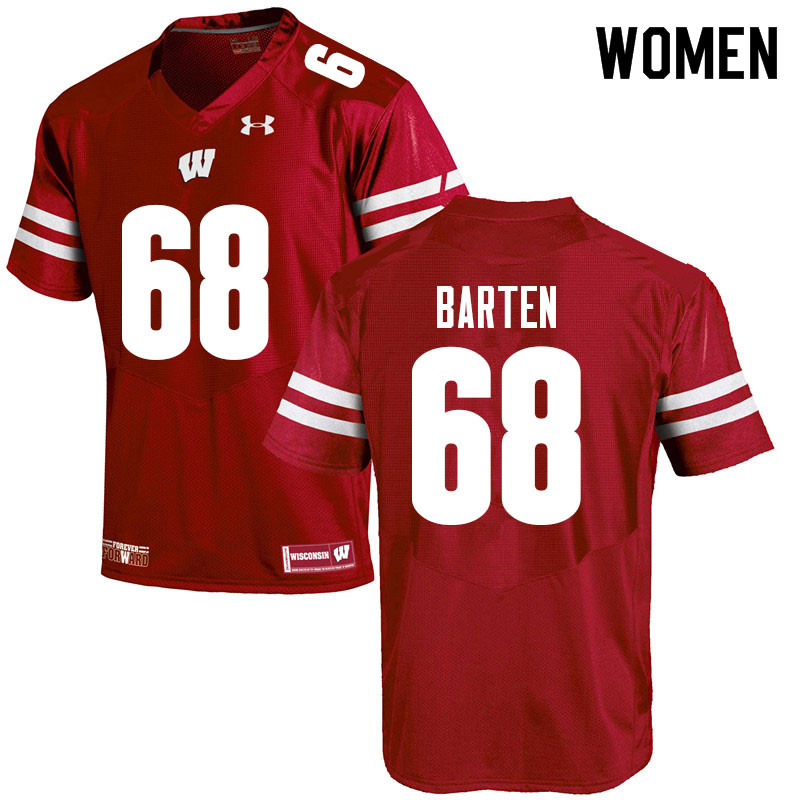 Wisconsin Badgers Women's #68 Ben Barten NCAA Under Armour Authentic Red College Stitched Football Jersey EP40I17UH